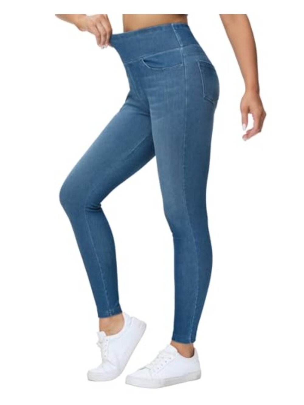 High Waisted Jeggings Stretchy Jean Leggings Skinny Pants Tummy Control